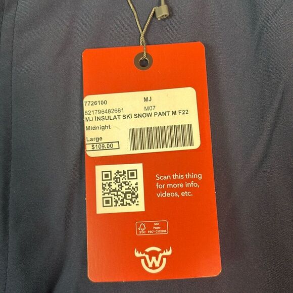 NWT New Moosejaw Blue Waterproof Insulated Mens Ski and Snow Pants Size Large - Picture 6 of 15